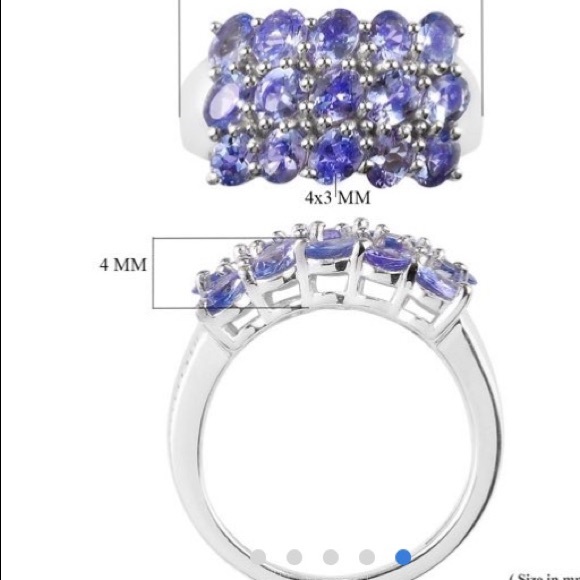 Genuine Tanzanite cluster ring - Picture 3 of 4